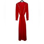 Sears Bazaar Vintage Silky Robe Ruffle Lace Belted Cottage Romantic One Size Red Size undefined Photo 2