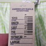 American Eagle  neon green batik aztec pleated high low skirt size large Photo 7