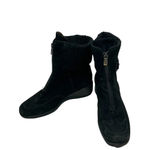 Aquatalia  Snow Boots Winter Weatherproof Suede Zip Front Combat Black Size‎ 7.5 Photo 2