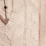 Rumored Oversized V Neck Cable Knit Sweater Size XS Pink New Photo 4