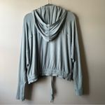 Free People Movement Trekking Out Zip Up Boho Athletic Hooded Sweatshirt Size S Blue Photo 7