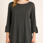 Clara Sun Woo Tunic Size XS Gray 3/4 Sleeves Neutral Corpcore Office Minimalist Photo 0