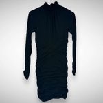 Cinq à Sept Cinq a Sept Amar Black Open Back Ruched Cross Over Stretch Mini Dress Size 2 Photo 2