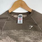 Gymshark Adapt Ombre Lifting Crop Top Long Sleeve Brown geometric Print Womens S Photo 2