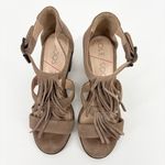 Sole Society  Delilah Fringe Block Heel Size 7.5 Taupe Photo 4