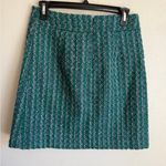 J.Crew Green Blue Tweed Straight Skirt Womens 2 Office Academia Photo 3