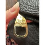 Steve Madden  Rose Foldover Magnetic Zip Up Clutch Purse Black Faux Leather EUC! Photo 4