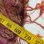 Pashmina Silk Scarf Shawl – Burgundy Gold Floral Fringe Wrap Purple Photo 3