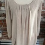 Beige with Black Polka Dots Balloon Hem Long Sleeve Short Dress Size M / 7 Tan Photo 1