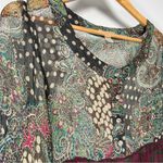 Kimchi Blue  Sheer Silk Dress Animal Print Patchwork Fairy Boho Festival Paisley Photo 2