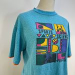 Vintage 90s Gitano Crop Graphic Tee Blue Sports Science Size L Photo 1