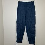 Magaschoni magashoni navy linen pants jogger cargo minimal career natural quite Luxury boho Photo 4