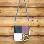 NWT Black White Crossbody Leather Bag Black Photo 3