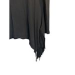 Chelsea & Theodore Black Tassel Side Asymmetrical Hem Blouse Women Sz M Size M Photo 3