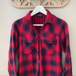 Madewell  Buffalo Check Long Sleeve Dress Red Sz Small Photo 1