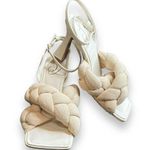 Sam Edelman Courtney Fabric Braided Sandal Sz 7.5 Natural Cream Braid Square Toe Photo 5