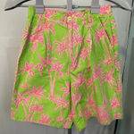 Lilly Pulitzer  size‎ 2 green with pink palm trees shorts-B12 Photo 0