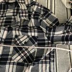 Coastal Plaid Flannel Shirt Medium‎ Blue Casual Button Up Preppy Grunge Granola Photo 4