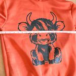 SheIn  Orange Hoodie with Cute Cow Print Photo 10