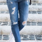 AG Adriano Goldschmied The Stilt Cigarette Leg Skinny Distressed Jeans Size 30R Photo 0