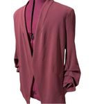 DKNY Womens Foundations Open Front Blazer 3/4 Sleeves Cabernet Red NWT Small Photo 1