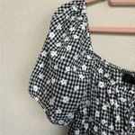 Sophie Rue Puff Sleeve Smocked Waist 90s Gingham Daisy Print Midi Dress S Photo 7