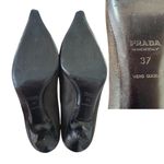 Prada 90'S VINTAGE RARE Y2K  CRYSTAL RHINESTONE‎ LEATHER KITTEN HEELS PUMPS 7/37 Photo 6