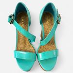 Liliana Y2K 2000 era 5.5 size cork sole turquoise wedge sandals NWOB Photo 1