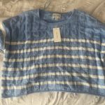 Pink Rose Cropped Blue and whites knit sweater for women size l
NWT Photo 0