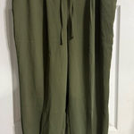 EXPRESS  Olive Green Drawstring Pull On Pants Large Photo 0