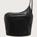 SheIn Black Snakeskin Crop Top Photo 0
