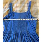 Skies Are Blue Maxi Sundress Sz S Blue Embroidered Adj. Straps Tiered Ruffle EUC Photo 9