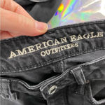 American Eagle  Black Raw Hem Denim Mini Skirt Hi Rise Festival Mini Womens 2 Photo 5