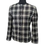 Preston & York Petites 8P Black White Plaid Tweed Collarless Blazer Wool Blend Photo 1