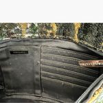 BCBGMAXAZRIA  Sequin Camo Foldover Clutch Wallet Green Gold Brown Black Large NYE Photo 8