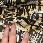 Lush Clothing Lush Women Large Brown White Printed Open Front Draped Lightweight Blazer Photo 9