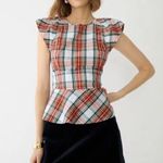 J.Crew Plaid Peplum Top Photo 0