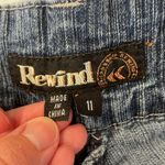 Rewind  Junior's 11 Vintage Y2K Blue Denim Striped A-Line Knee Length Skirt Photo 4