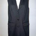 Ellen Tracy Women’s Black Pinstripes Button Vest  LARGE Photo 9