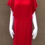 St. John  Red Flutter Sleeve Boatneck Dress Size 6 Photo 1