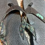 Sanuk  Yoga Sling‎ 2 Tropical Flip Flops Sandals Comfy Black Women's 9 Photo 3