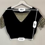 Callahan Women’s Blended Cropped Short Sleeve Sweater Black & Tan Size XS NWOT Photo 5
