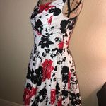 Belle Poque 1950’s Style Ruched White,Black & Red Floral Pin up Dress Size Small White Photo 5