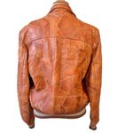 Vintage Casablanca Patchwork Zig Zag Stitch Leather Bomber Jacket Brown Size 42 Photo 15
