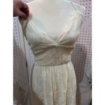 Cream Lace Halter Neck Mini Dress with Criss Cross Back White Size undefined Photo 3