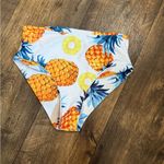 Retro High Waisted White and Orange Bikini Photo 7