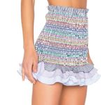 Petersyn Barrett Multicolor Smocked Stretch Minin Skirt Size XS Blue Photo 1