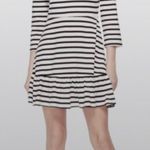 Kate Spade Floral White Black Striped Fit And Flare Mini Dress Photo 0