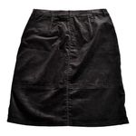 CHRISTOPHER BLUE Corduroy Midi Skirt Black Cotton Straight Zipper Winter 8 EUC Photo 4