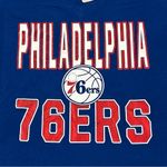 Nba  4 Her 5th & Ocean Philadelphia 76ers Basketball Blue Tee Shirt Womens Size L Photo 1